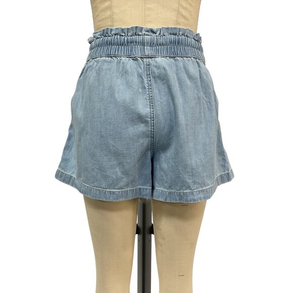 Veronica Beard 'Tijana' Blue Cotton Chambray Short Size S - Picture 3 of 5